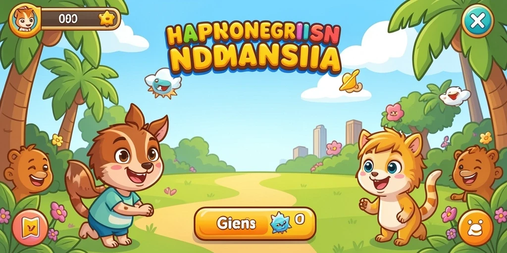 Tampilan permainan yang menarik dan penuh warna.